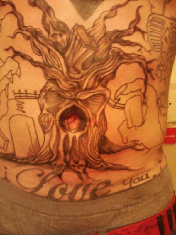 tree with hands tattoo