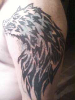 tribal wolf tattoo