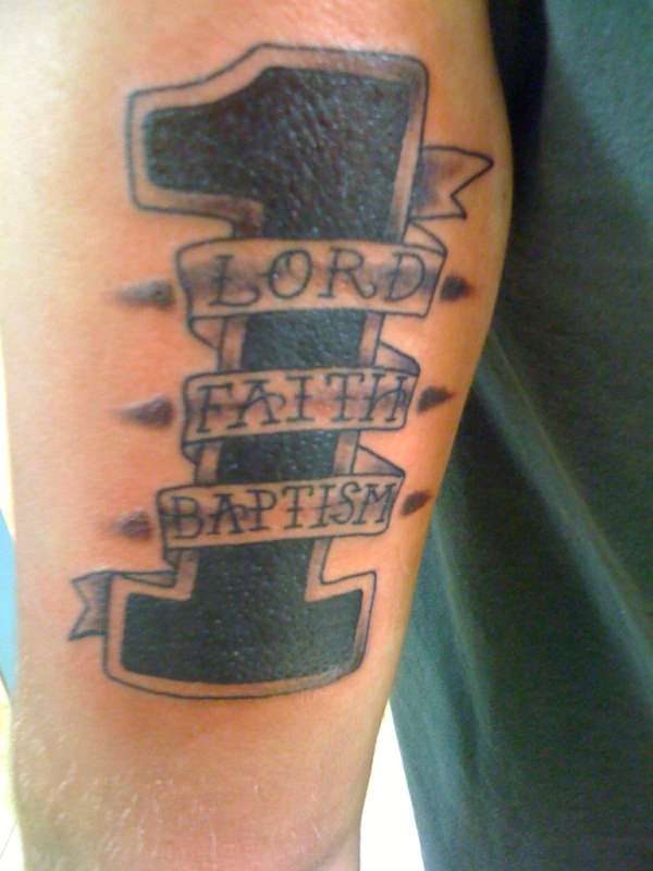 1 Lord, 1 Faith, 1 Baptism tattoo