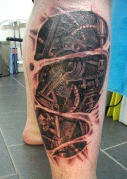 Biomech Leg tattoo