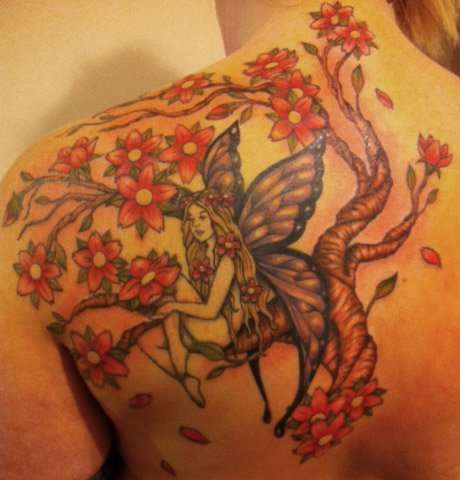 Cherry Blossom Faerie tattoo