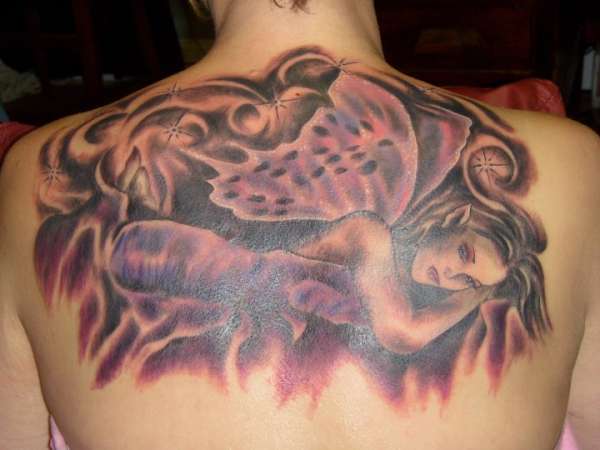 Custom Fairy back piece tattoo