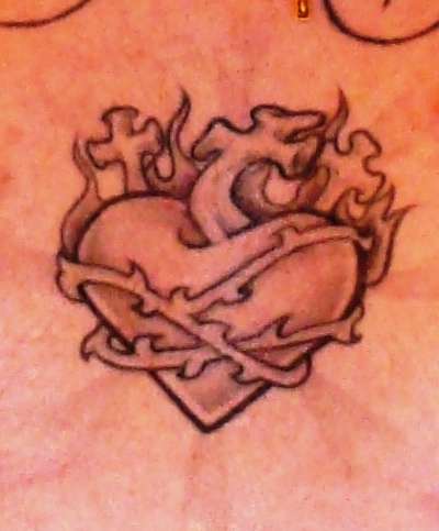 Custom Sacred heart tattoo