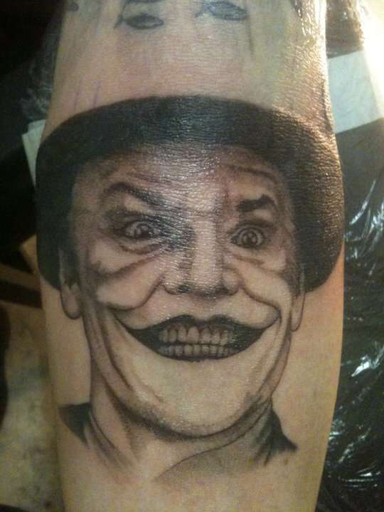 Jack Nicholson's Joker tattoo
