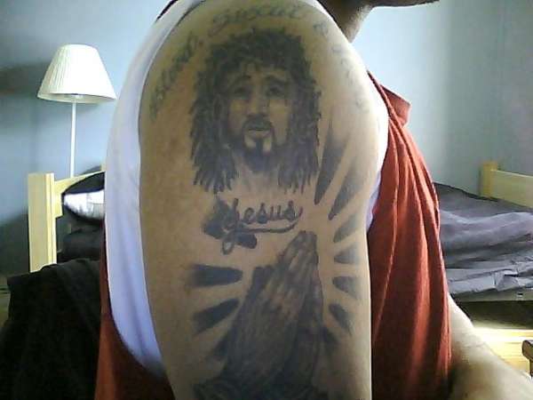 Jesus and Praying Hands tattoo