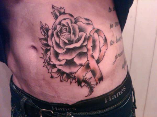 Rose and Ribbon tattoo