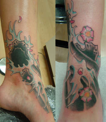 Ocean floral tattoo