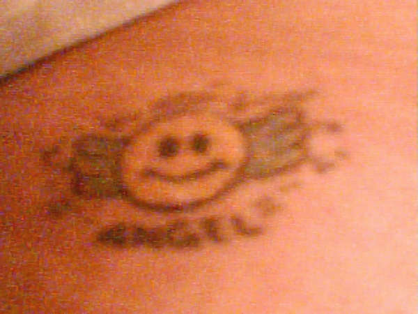 smiley angel tattoo