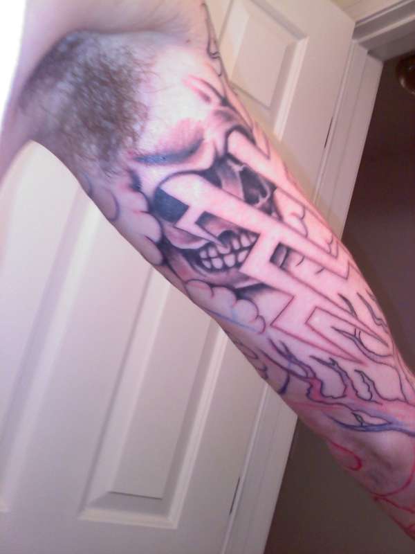 start of half sleeve tattoo