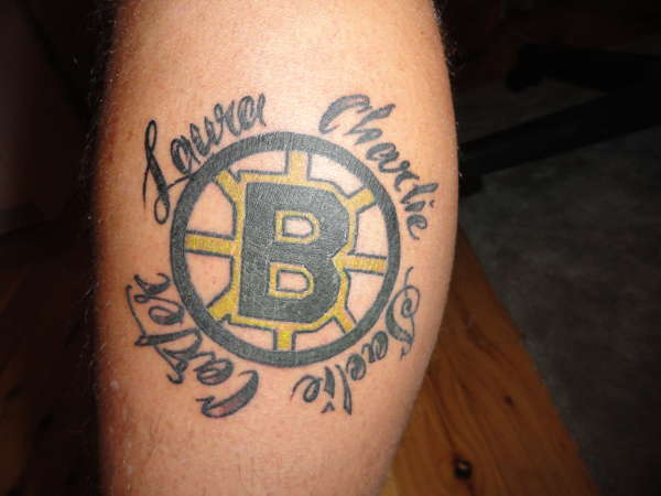 two favorite things.... family and BRUINS tattoo