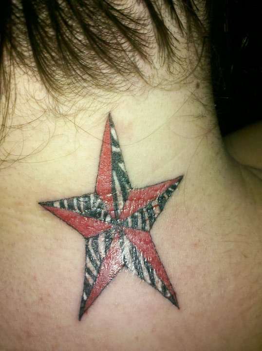 Back & Red Nautical Star tattoo