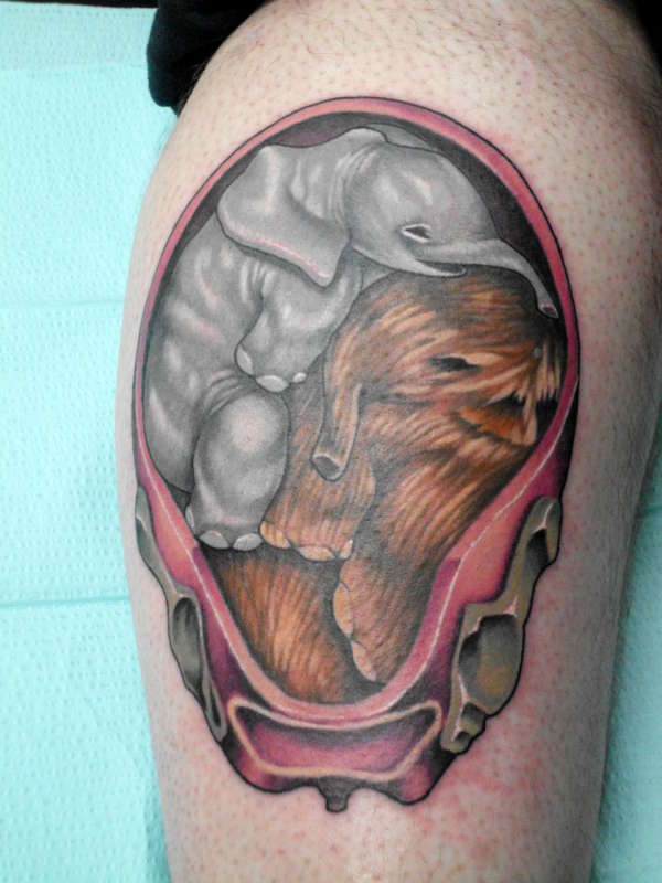 Elephant & Mammoth (2) tattoo