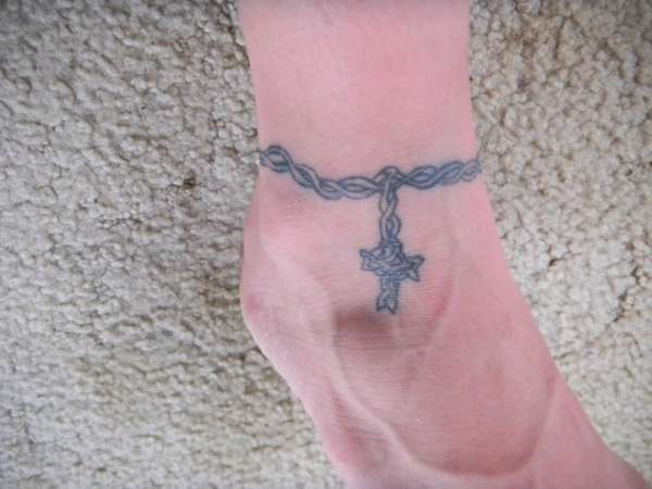 Celtic Cross- Right ankle tattoo