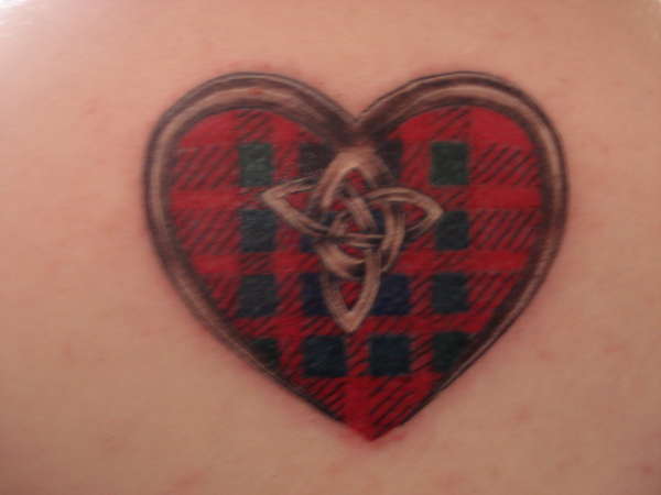 Celtic Tartan Fraser Heart tattoo