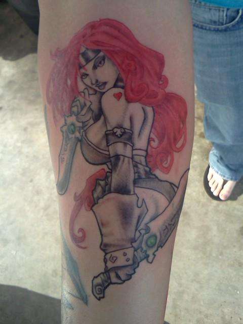 Comic book character tattoo