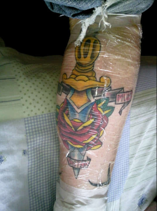 Dagger rose traditional tattoo tattoo