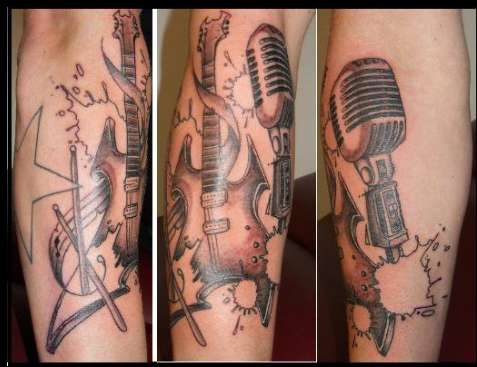 Guitar & Mic tattoo