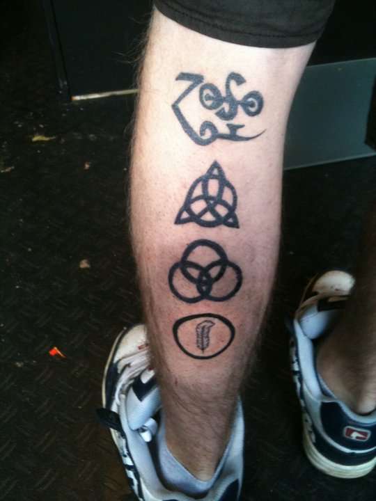 Led Zeppelin symbols tattoo