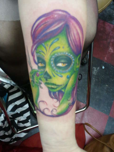 Sexy Zombie Cosmetology tattoo