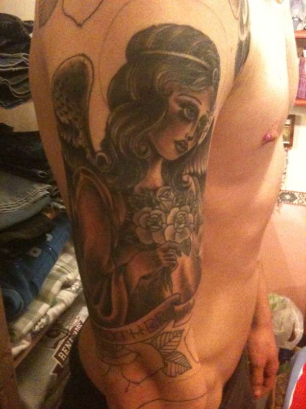 Top Half . . Angel tattoo