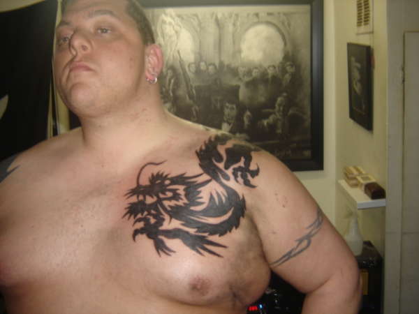 Tribal dragon 1 tattoo