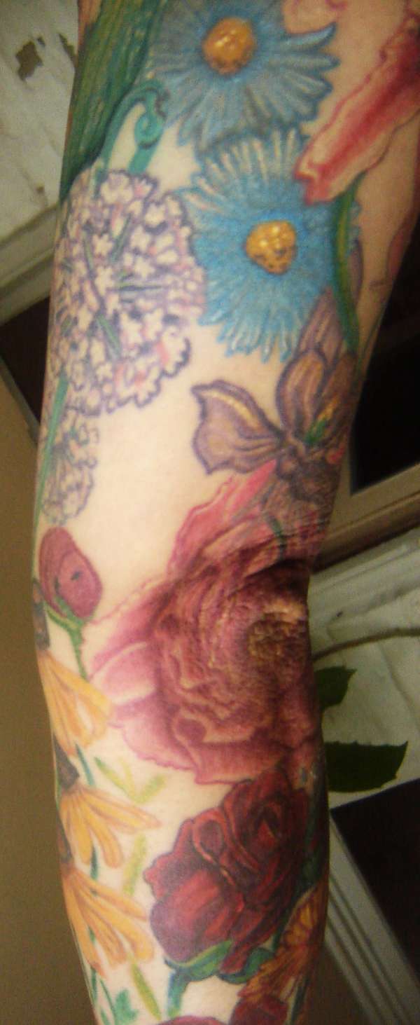 another view of my garden inspired sleeve tattoo