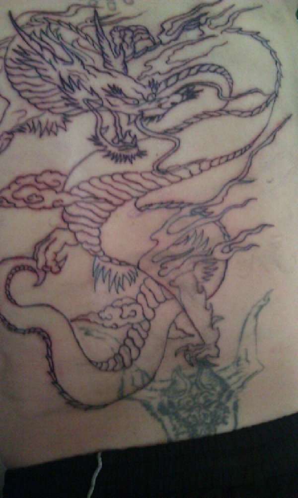 dragon outline tattoo