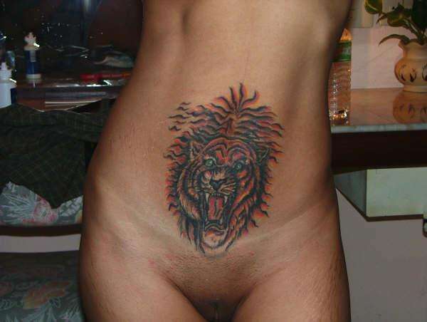 Angry pussy tattoo