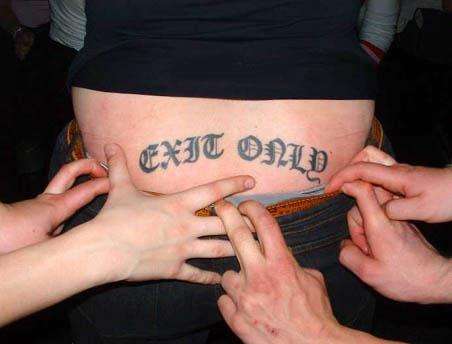 Exit only tattoo