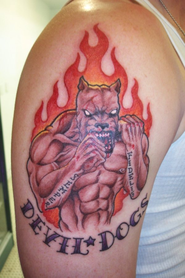 usmc devil dog tattoo