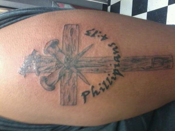 phillipians 4:13 and cross tattoo