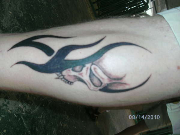 skull/tribal tattoo