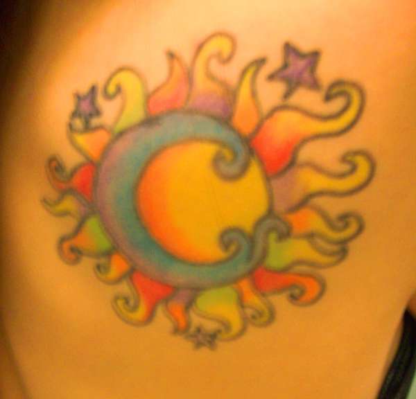 sun/moon tattoo