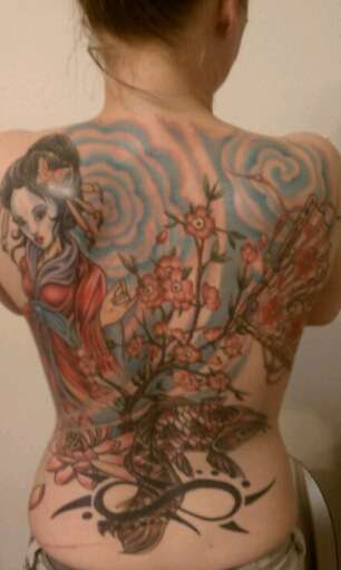 Asian Theme Full Back Piece tattoo