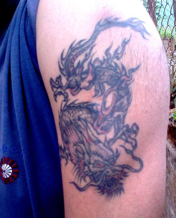 Chinese Dragon Tattoo, left upper arm tattoo