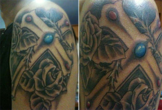 Cross & Roses tattoo