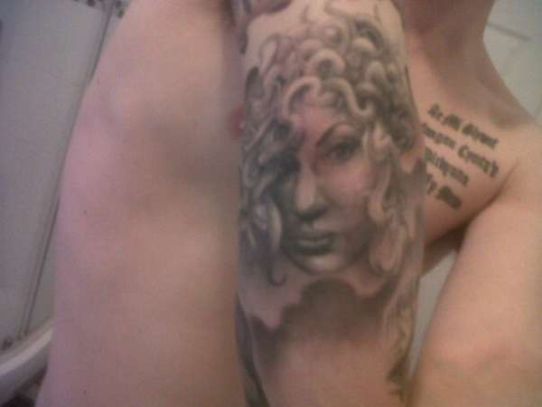 Elbow Medusa tattoo