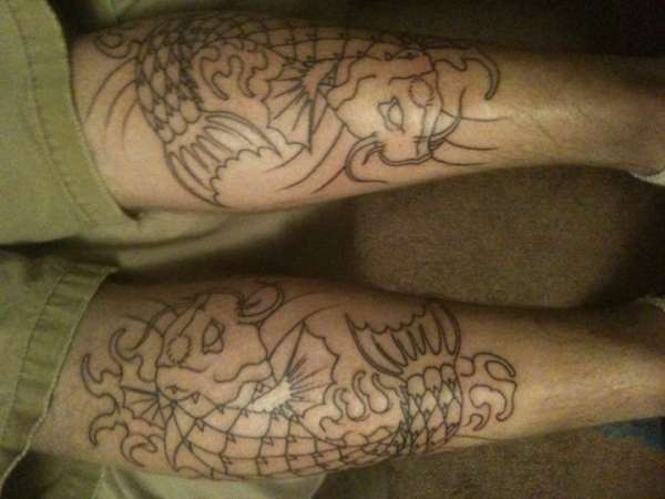 First of 3 sessions for my koi fish. tattoo