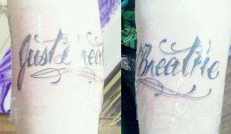 "Just Breathe" tattoo