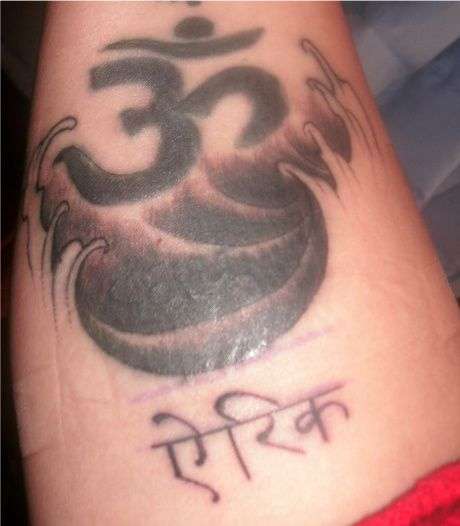 Om Cover Up and Redo with Sanskrit tattoo