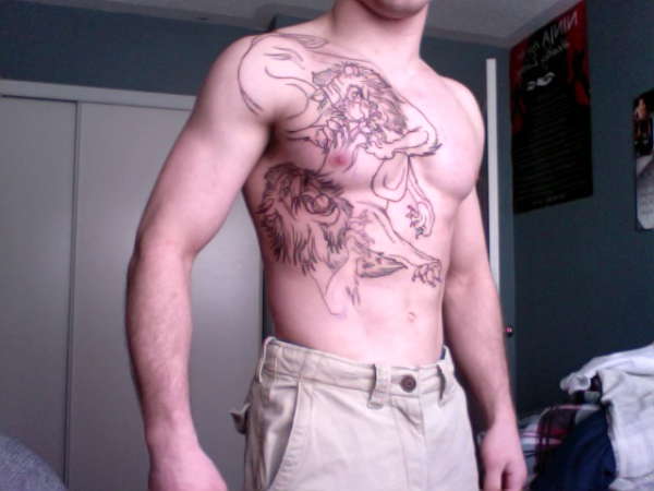 Outline mostly done.. tattoo
