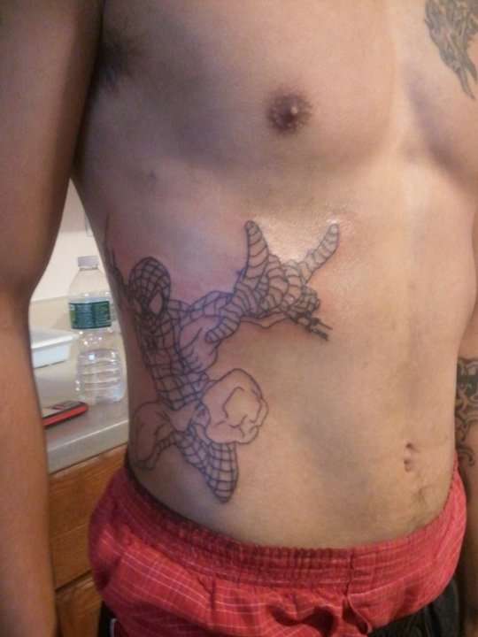 Spiderman outline tattoo