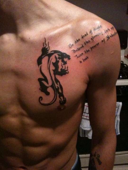 Tiger and quote tattoo