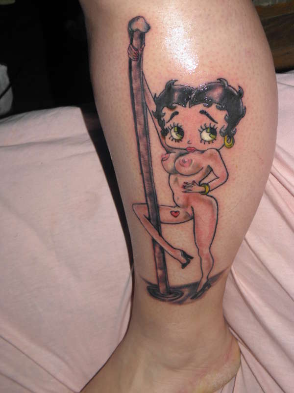 betty boop on a pole tattoo