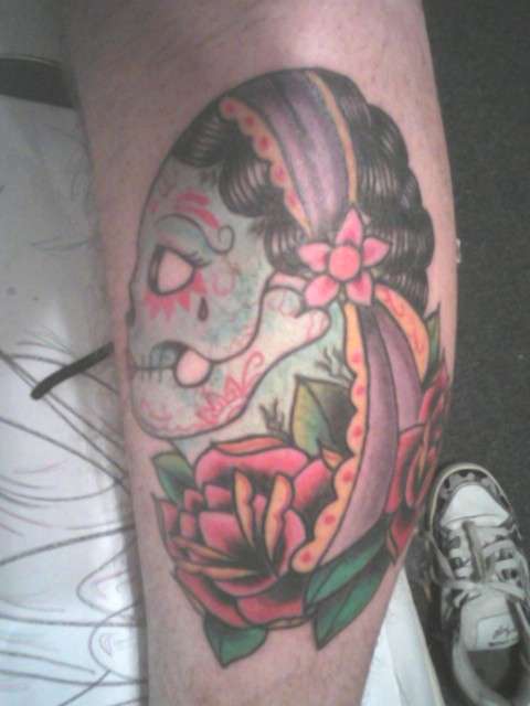 finished skull tattoo
