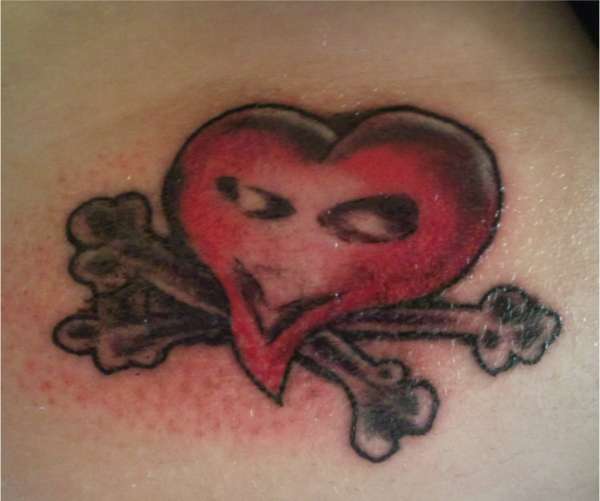 heart & crossbones tattoo