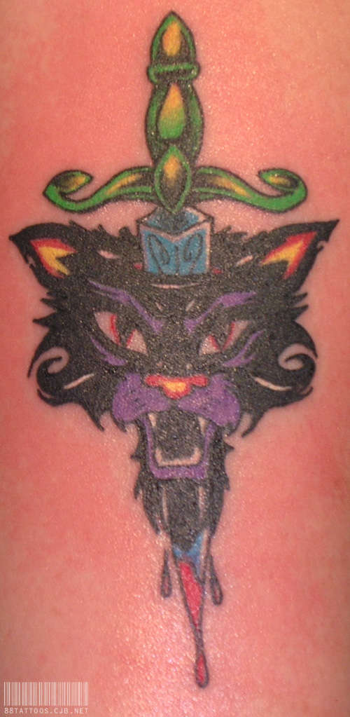Kitty and Dagger tattoo