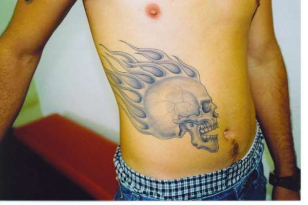 skull out of hell. tattoo
