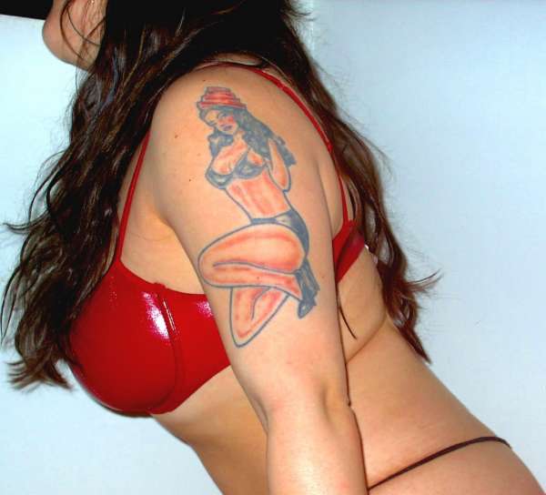 Devo & Pin Up Girl tattoo