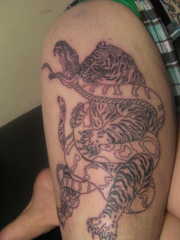 tiger and snake tattoo